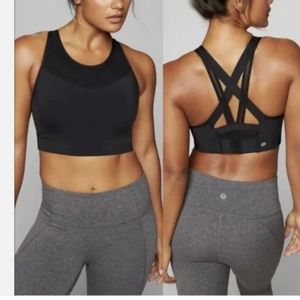 Athleta Gigi High‎ Impact Sports Bra Padded Black SzS(32B)